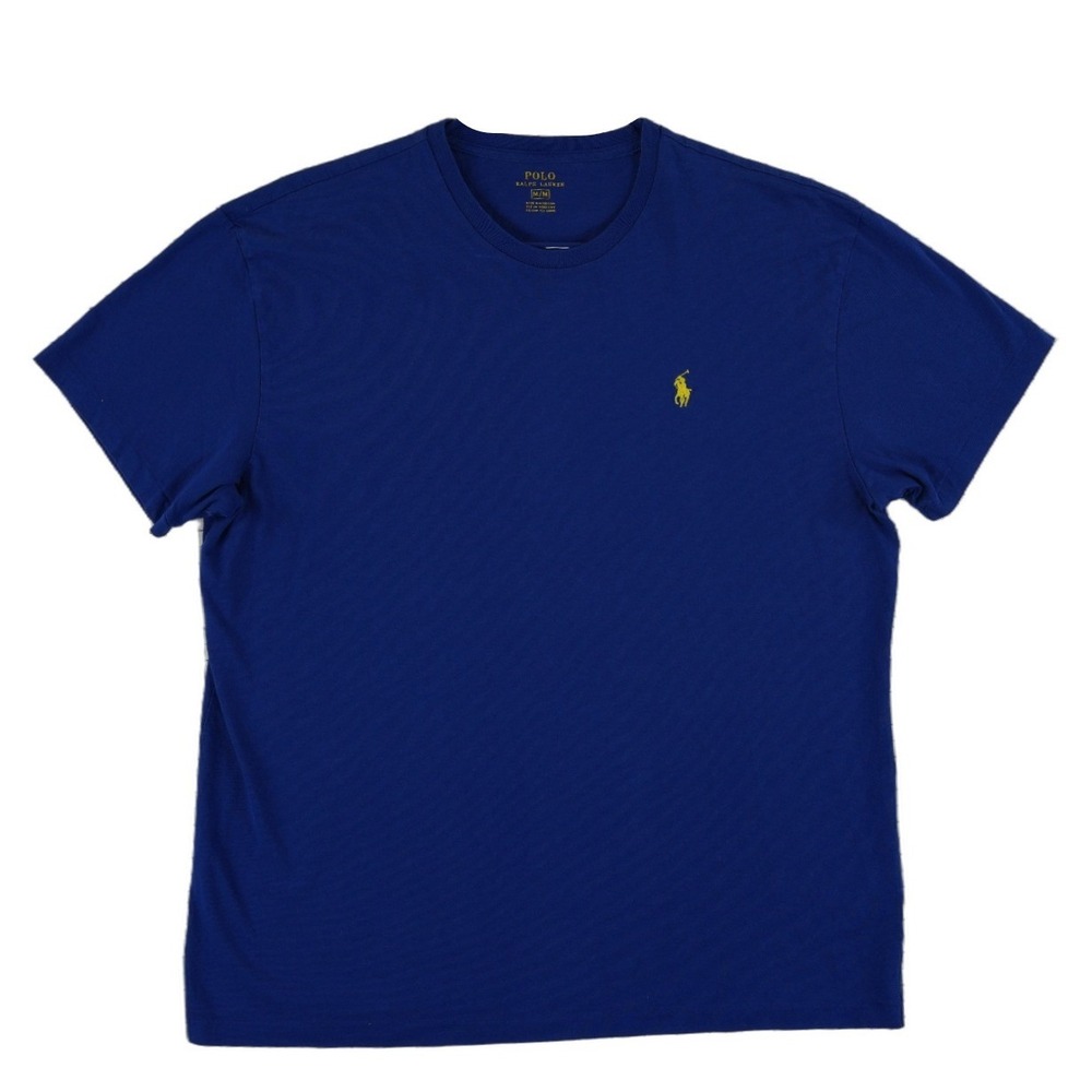 Polo Ralph Lauren T Shirt Men's Size Medium Cobalt Blue 100% Cotton Crew Neck